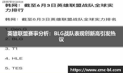 英雄联盟赛事分析：BLG战队表现创新高引发热议