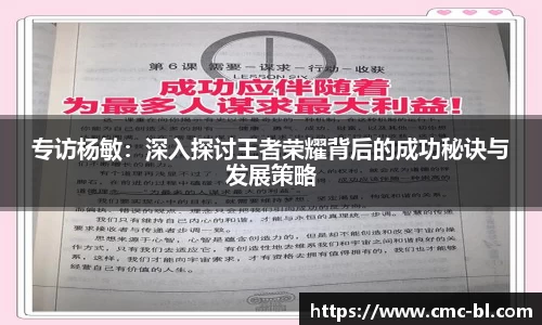 专访杨敏：深入探讨王者荣耀背后的成功秘诀与发展策略