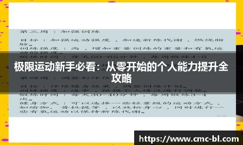 极限运动新手必看：从零开始的个人能力提升全攻略